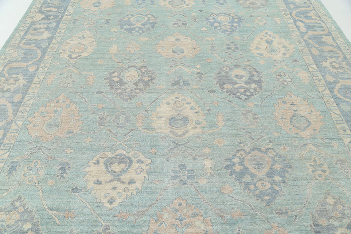 Hand Knotted Oushak Wool Rug 9' 3" x 11' 9" - No. AT79326