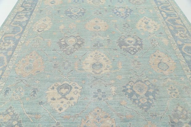 Hand Knotted Oushak Wool Rug 9' 3" x 11' 9" - No. AT79326