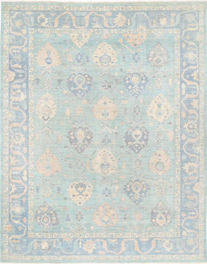 Hand Knotted Oushak Wool Rug 9' 3" x 11' 9" - No. AT79326
