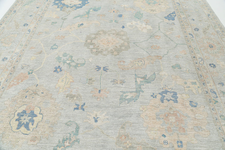 Hand Knotted Oushak Wool Rug 10' 0" x 13' 3" - No. AT63424