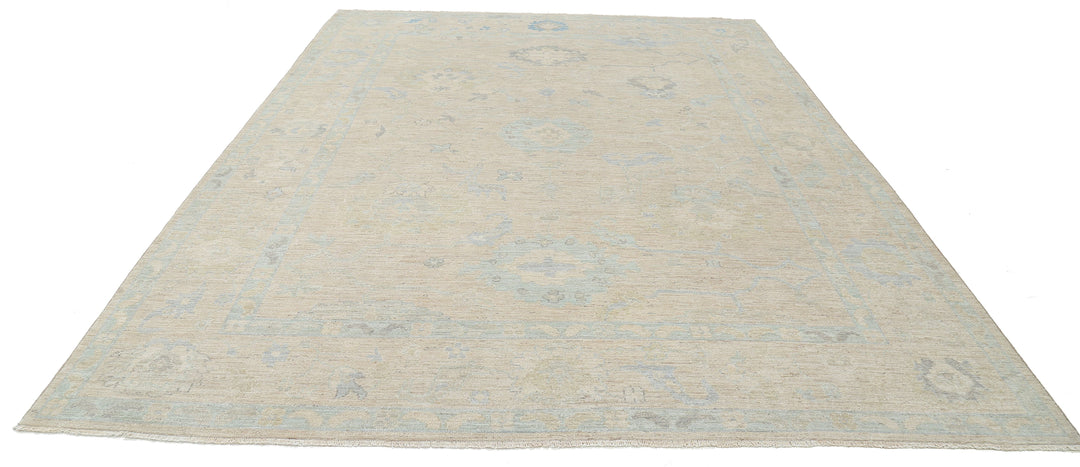 Hand Knotted Oushak Wool Rug 9' 0" x 11' 10" - No. AT17109