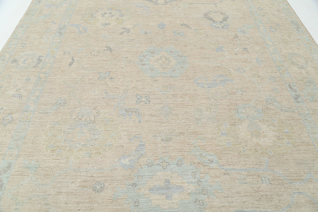 Hand Knotted Oushak Wool Rug 9' 0" x 11' 10" - No. AT17109