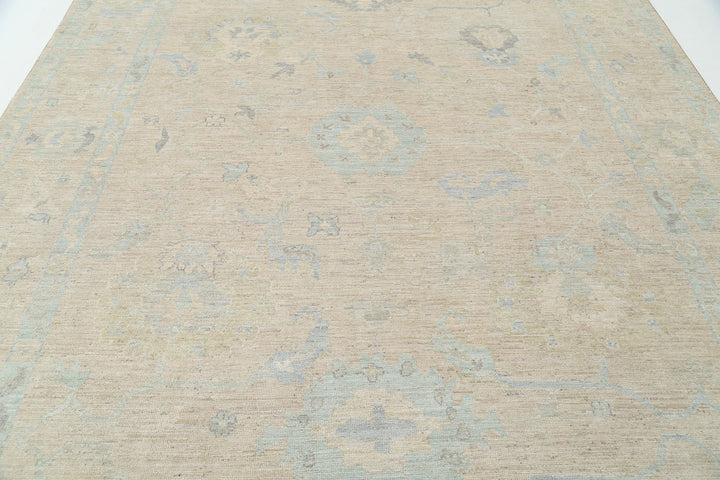Hand Knotted Oushak Wool Rug 9' 0" x 11' 10" - No. AT17109