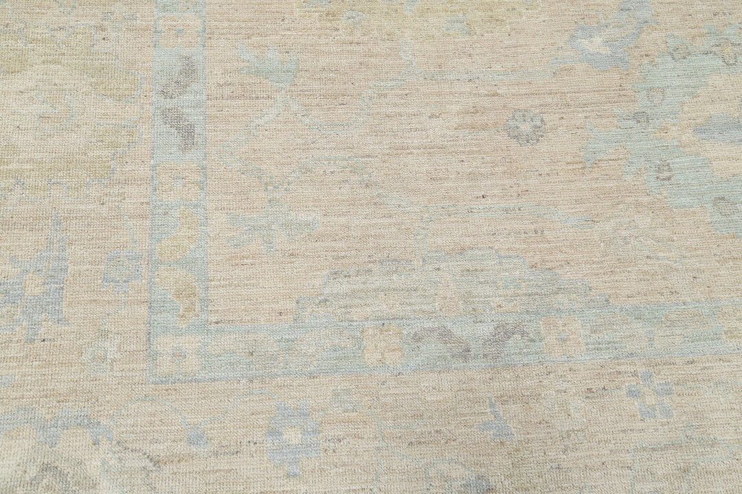 Hand Knotted Oushak Wool Rug 9' 0" x 11' 10" - No. AT17109