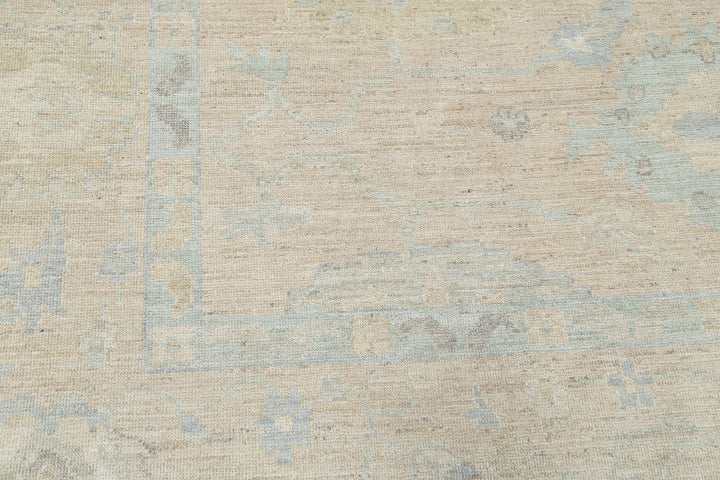 Hand Knotted Oushak Wool Rug 9' 0" x 11' 10" - No. AT17109