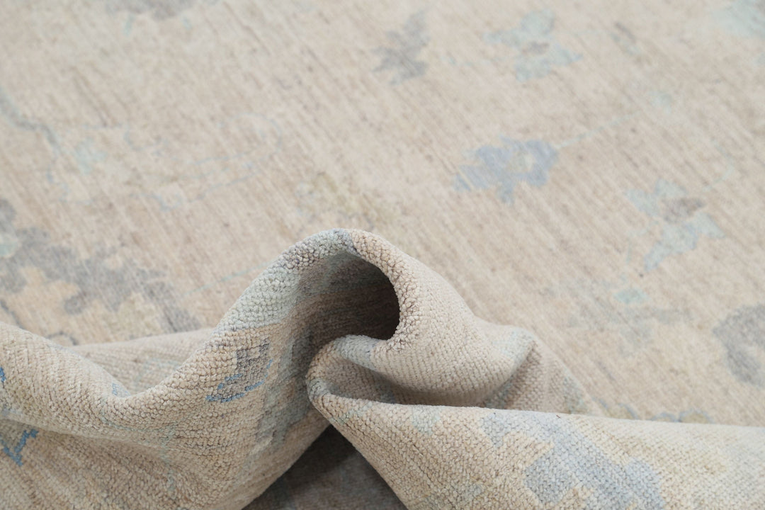 Hand Knotted Oushak Wool Rug 9' 0" x 11' 10" - No. AT17109