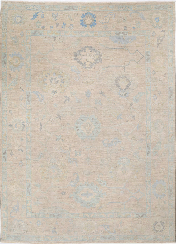 Hand Knotted Oushak Wool Rug 9' 0" x 11' 10" - No. AT17109