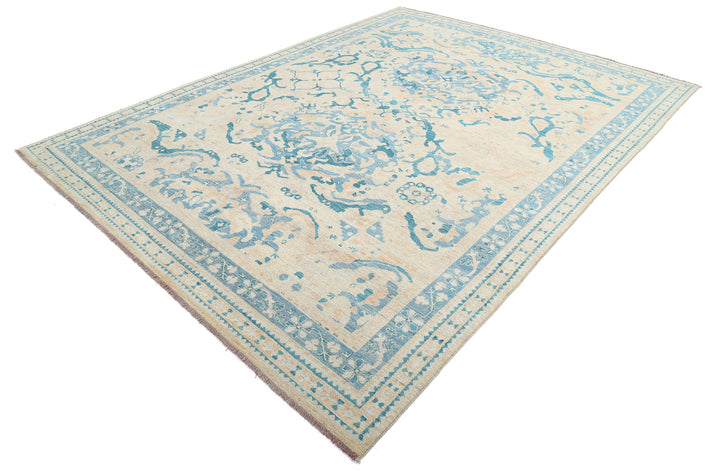 Hand Knotted Oushak Wool Rug 8' 9" x 11' 7" - No. AT51451