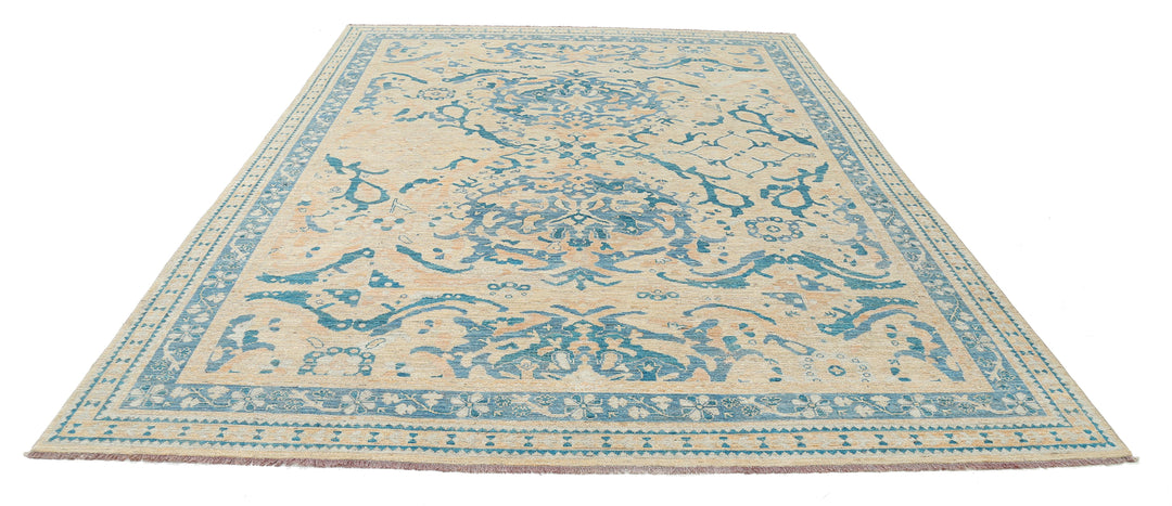 Hand Knotted Oushak Wool Rug 8' 9" x 11' 7" - No. AT51451