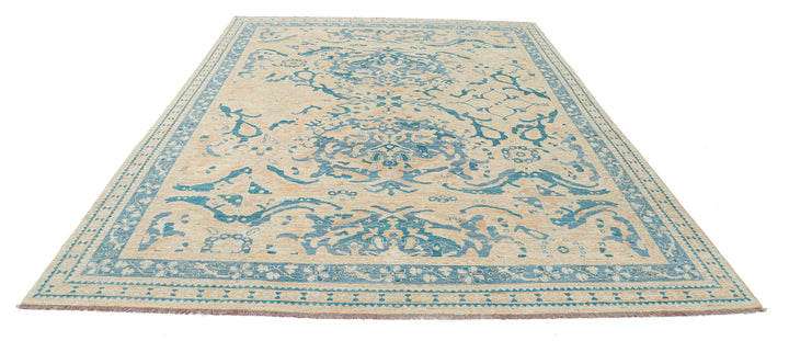 Hand Knotted Oushak Wool Rug 8' 9" x 11' 7" - No. AT51451