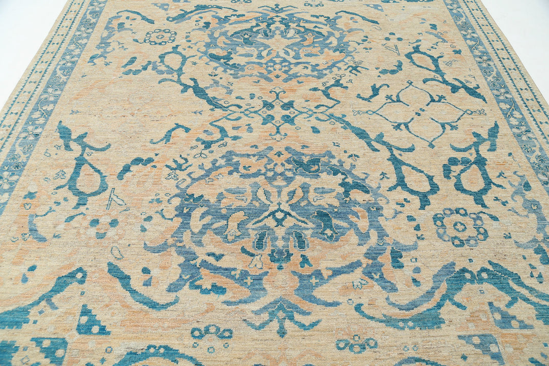 Hand Knotted Oushak Wool Rug 8' 9" x 11' 7" - No. AT51451