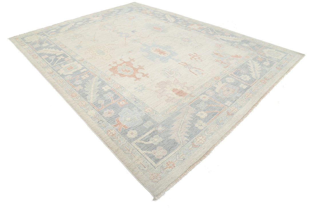 Hand Knotted Oushak Wool Rug 9' 0" x 11' 7" - No. AT93316
