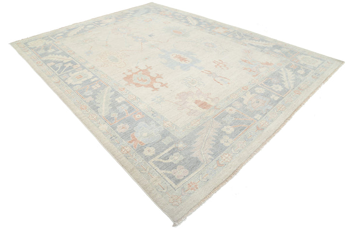 Hand Knotted Oushak Wool Rug 9' 0" x 11' 7" - No. AT93316
