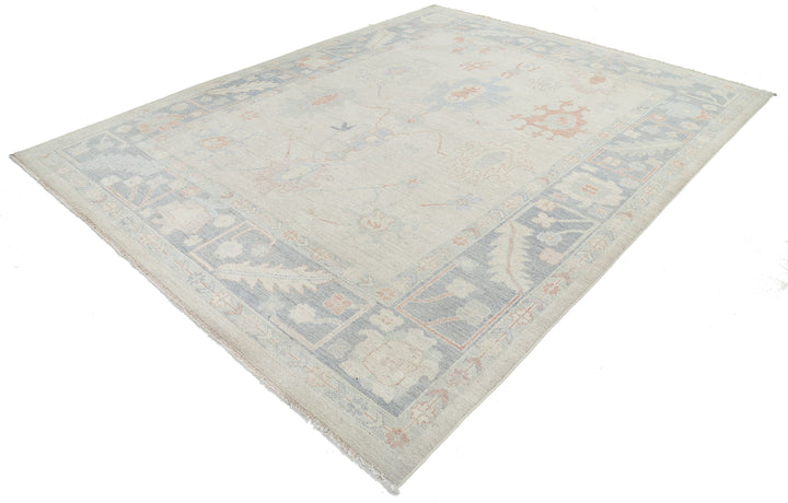 Hand Knotted Oushak Wool Rug 9' 0" x 11' 7" - No. AT93316