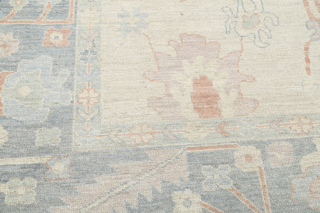 Hand Knotted Oushak Wool Rug 9' 0" x 11' 7" - No. AT93316