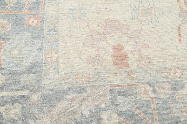 Hand Knotted Oushak Wool Rug 9' 0" x 11' 7" - No. AT93316