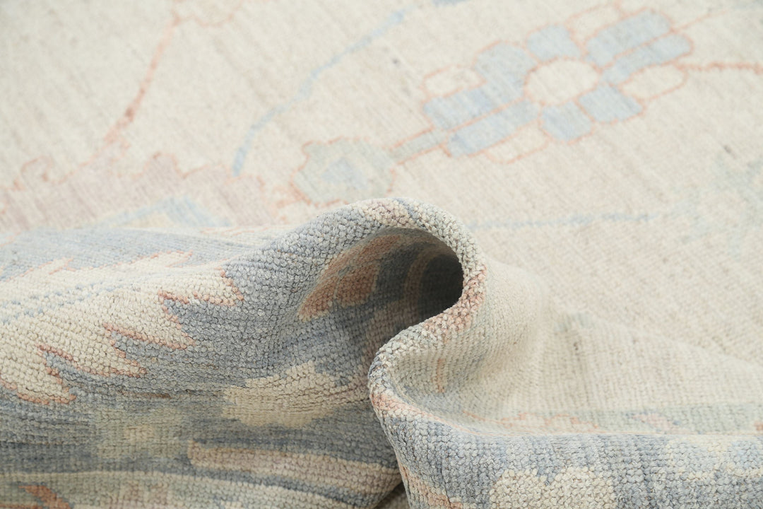Hand Knotted Oushak Wool Rug 9' 0" x 11' 7" - No. AT93316
