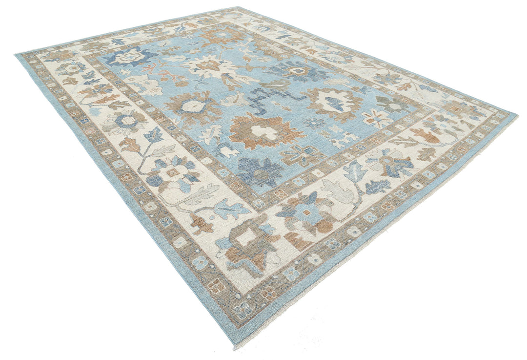 Hand Knotted Oushak Wool Rug 9' 0" x 11' 10" - No. AT66619