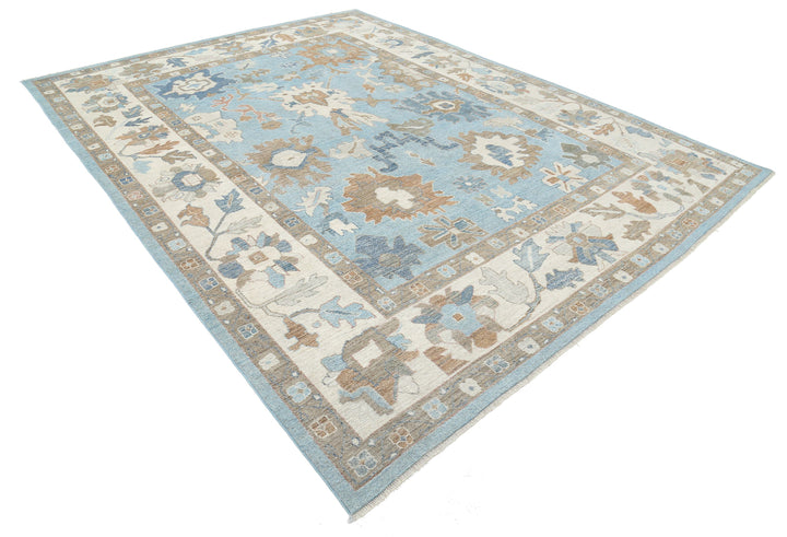 Hand Knotted Oushak Wool Rug 9' 0" x 11' 10" - No. AT66619