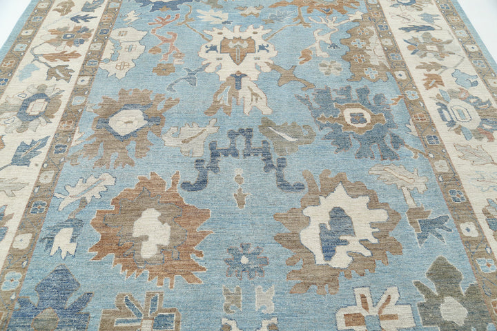 Hand Knotted Oushak Wool Rug 9' 0" x 11' 10" - No. AT66619