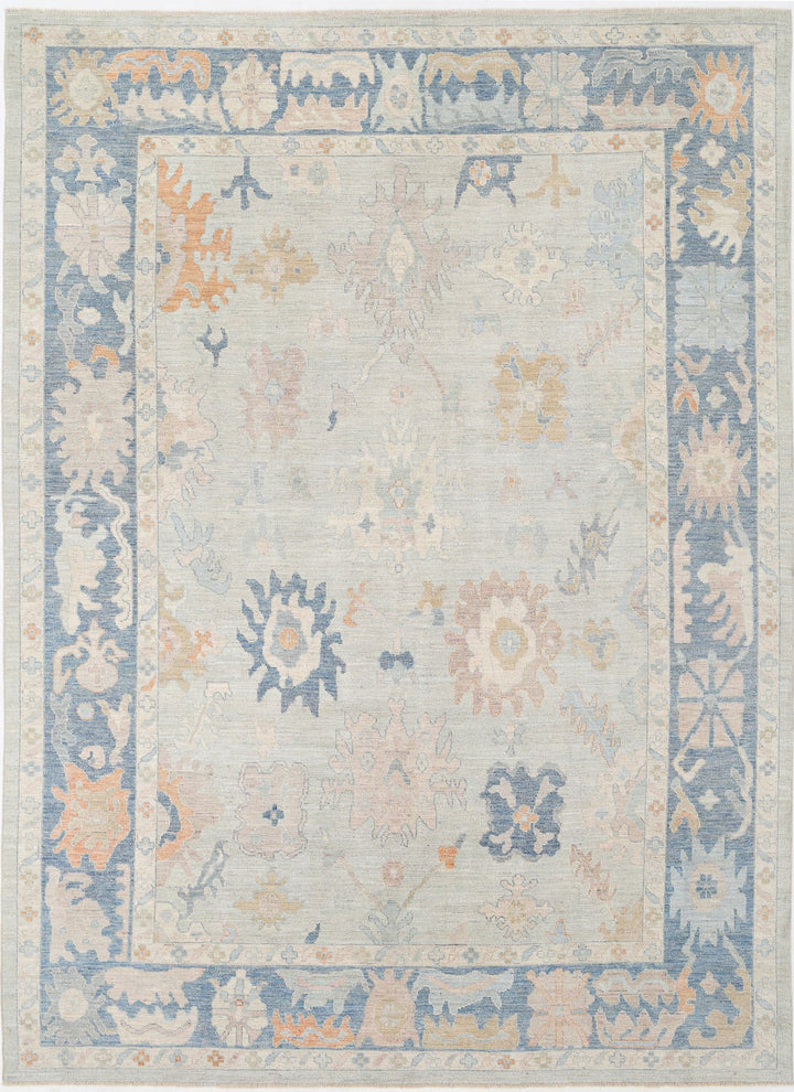 Hand Knotted Oushak Wool Rug 10' 4" x 14' 2" - No. AT57968