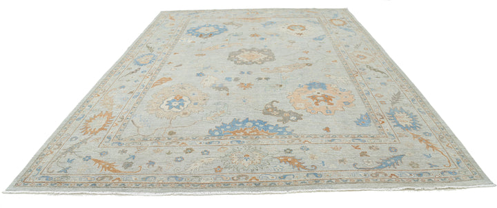 Hand Knotted Oushak Wool Rug 10' 2" x 14' 0" - No. AT98294
