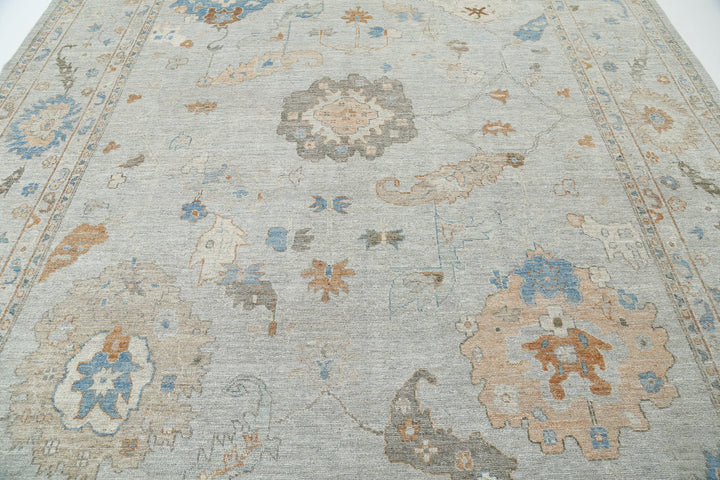 Hand Knotted Oushak Wool Rug 10' 2" x 14' 0" - No. AT98294