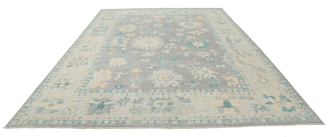 Hand Knotted Oushak Wool Rug 9' 9" x 13' 7" - No. AT16987