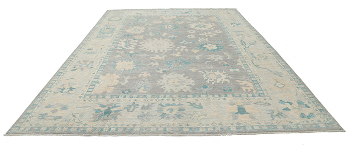 Hand Knotted Oushak Wool Rug 9' 9" x 13' 7" - No. AT16987