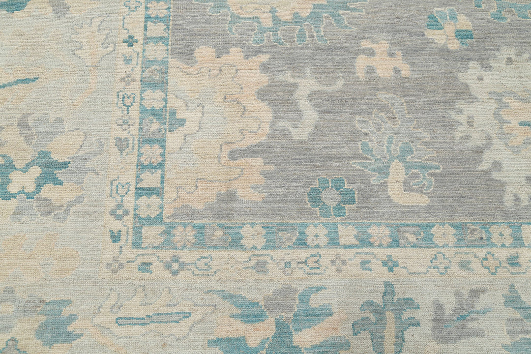 Hand Knotted Oushak Wool Rug 9' 9" x 13' 7" - No. AT16987