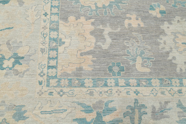 Hand Knotted Oushak Wool Rug 9' 9" x 13' 7" - No. AT16987