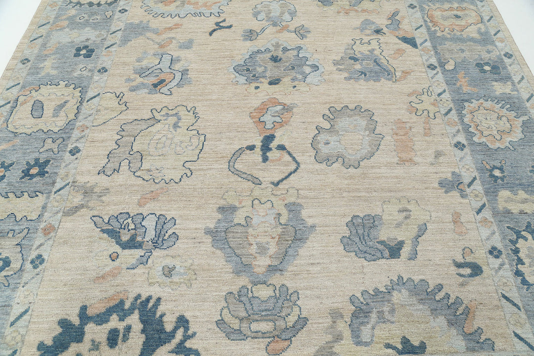 Hand Knotted Oushak Wool Rug 8' 0" x 9' 10" - No. AT22781