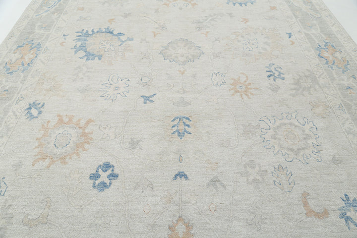 Hand Knotted Oushak Wool Rug 9' 8" x 13' 8" - No. AT31144