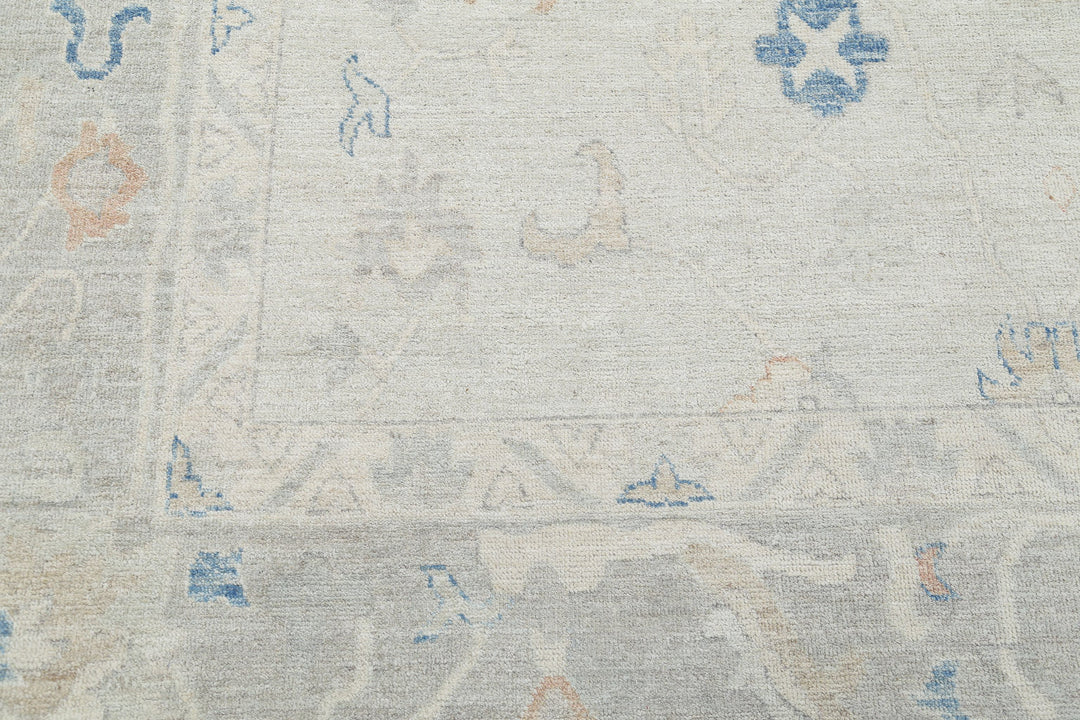 Hand Knotted Oushak Wool Rug 9' 8" x 13' 8" - No. AT31144