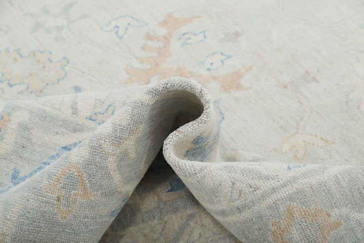 Hand Knotted Oushak Wool Rug 9' 8" x 13' 8" - No. AT31144