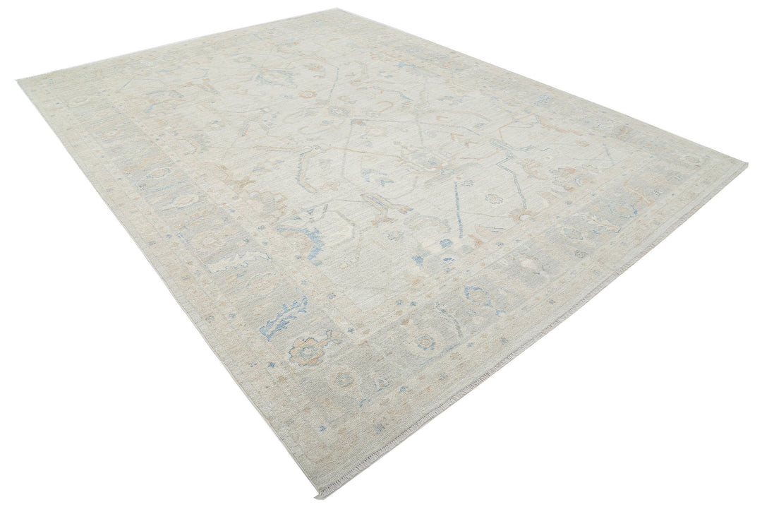 Hand Knotted Oushak Wool Rug 9' 0" x 11' 11" - No. AT90900