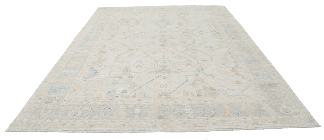 Hand Knotted Oushak Wool Rug 9' 0" x 11' 11" - No. AT90900