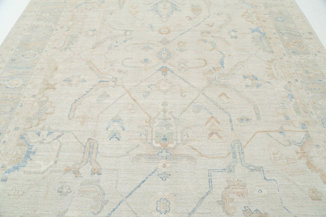 Hand Knotted Oushak Wool Rug 9' 0" x 11' 11" - No. AT90900