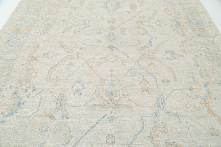 Hand Knotted Oushak Wool Rug 9' 0" x 11' 11" - No. AT90900