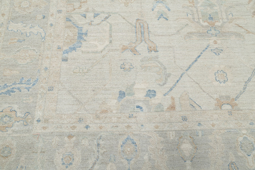 Hand Knotted Oushak Wool Rug 9' 0" x 11' 11" - No. AT90900