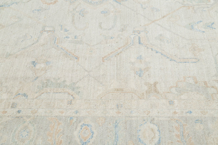 Hand Knotted Oushak Wool Rug 9' 0" x 11' 11" - No. AT90900