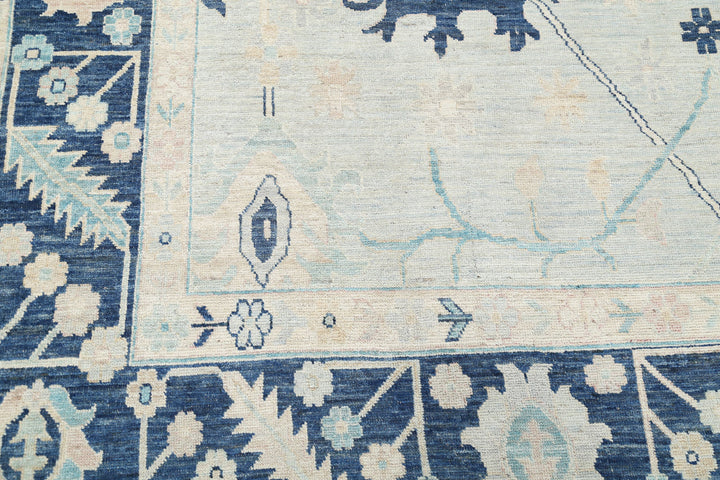 Hand Knotted Oushak Wool Rug 8' 9" x 12' 6" - No. AT88340