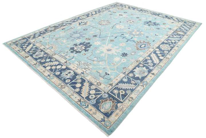 Hand Knotted Oushak Wool Rug 8' 11" x 12' 1" - No. AT64172