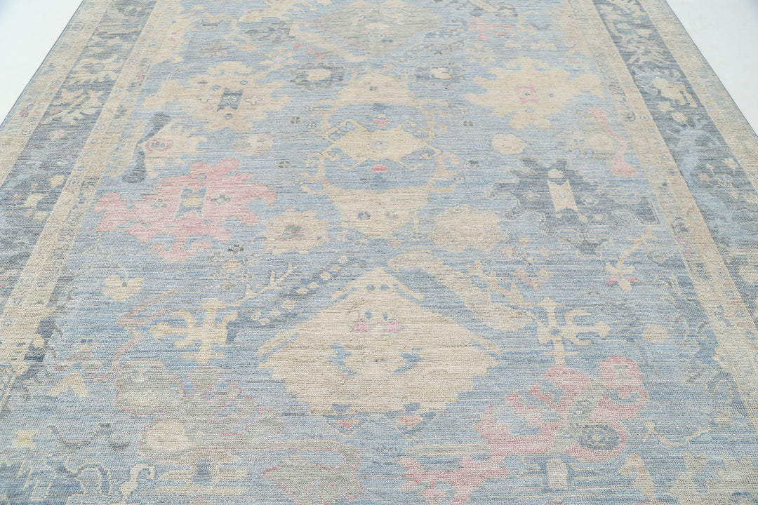 Hand Knotted Oushak Wool Rug 9' 2" x 12' 0" - No. AT20149