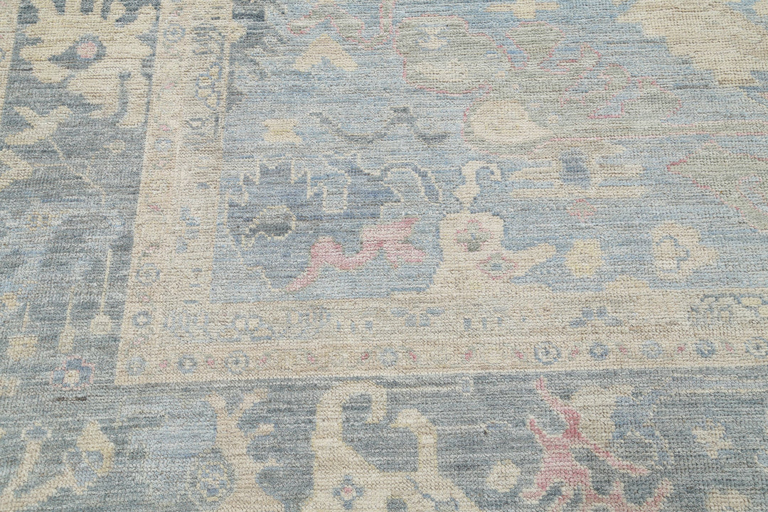 Hand Knotted Oushak Wool Rug 9' 2" x 12' 0" - No. AT20149