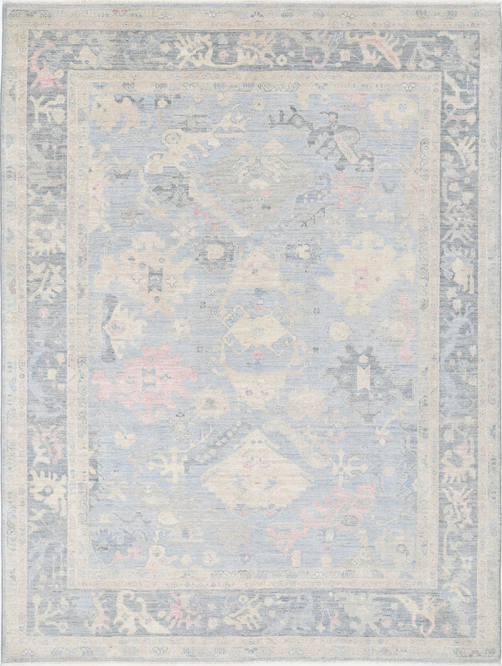 Hand Knotted Oushak Wool Rug 9' 2" x 12' 0" - No. AT20149