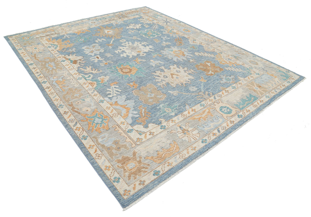 Hand Knotted Oushak Wool Rug 8' 3" x 9' 11" - No. AT90340