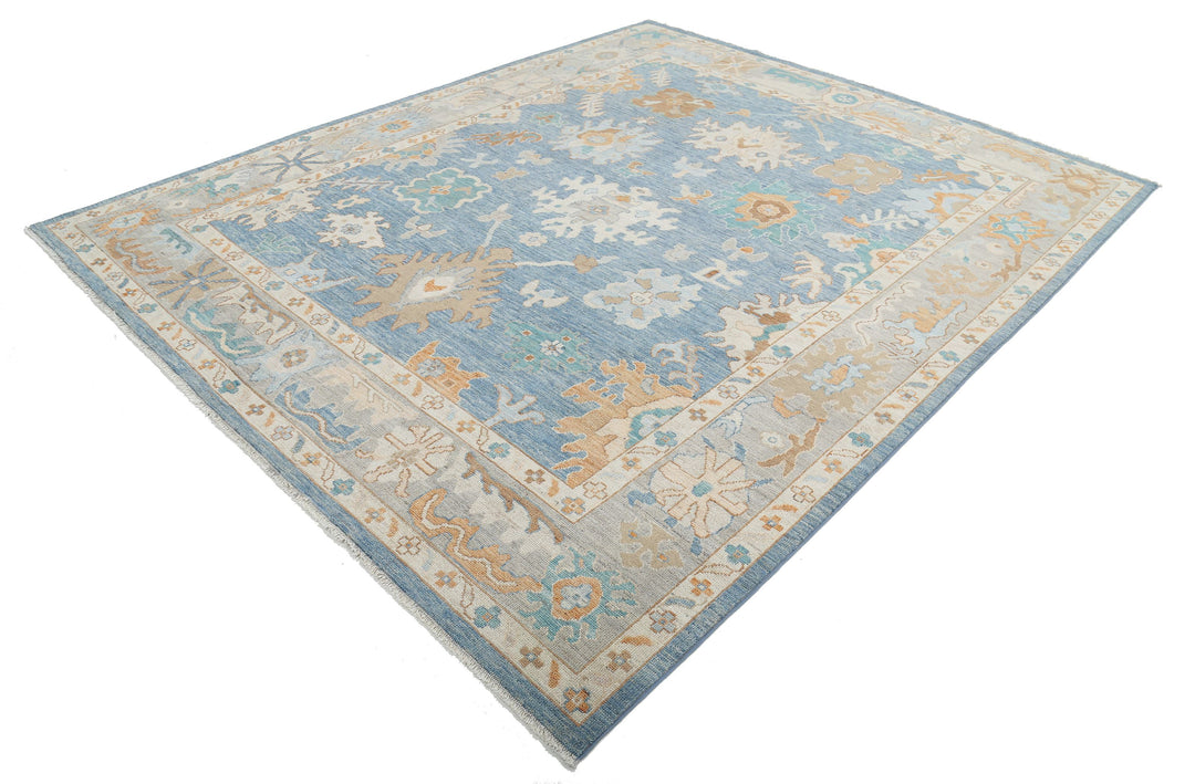 Hand Knotted Oushak Wool Rug 8' 3" x 9' 11" - No. AT90340