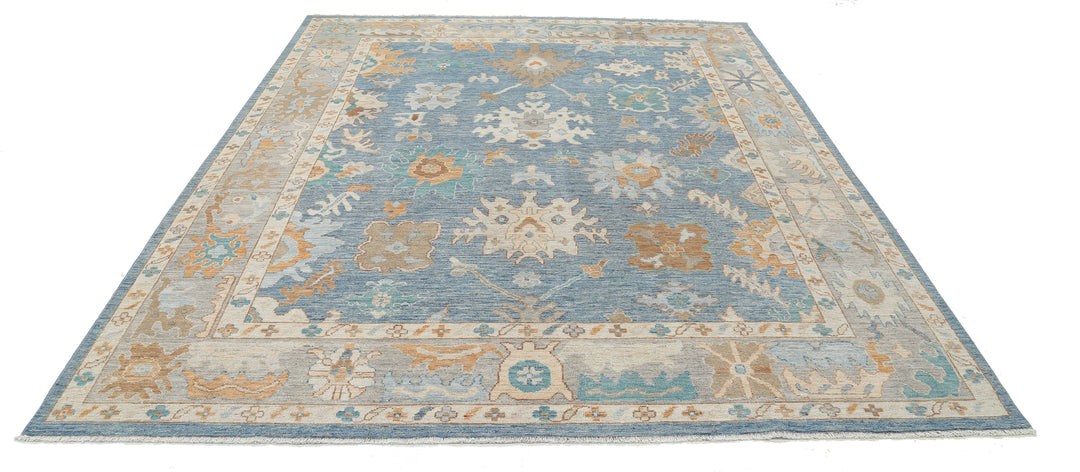 Hand Knotted Oushak Wool Rug 8' 3" x 9' 11" - No. AT90340