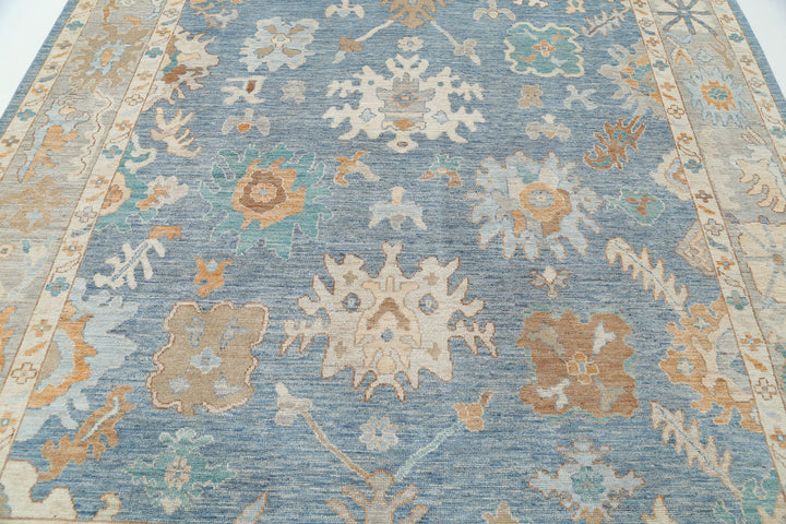 Hand Knotted Oushak Wool Rug 8' 3" x 9' 11" - No. AT90340